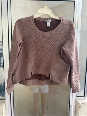 Hard Tail Quilted Scoop-Neck Pullover in Taupe